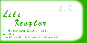 lili keszler business card